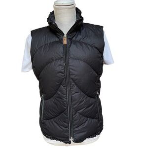 Ugg Black Down Puffer Vest With Leather Trim Size: S/P‎